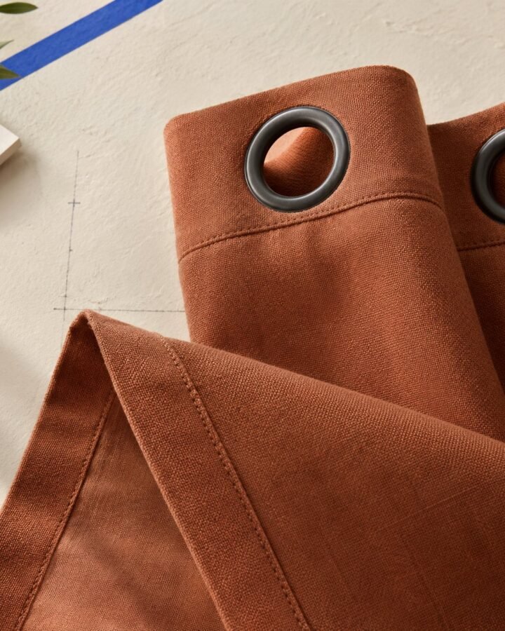 Blackout Curtain Pair · Clay — fabric detail