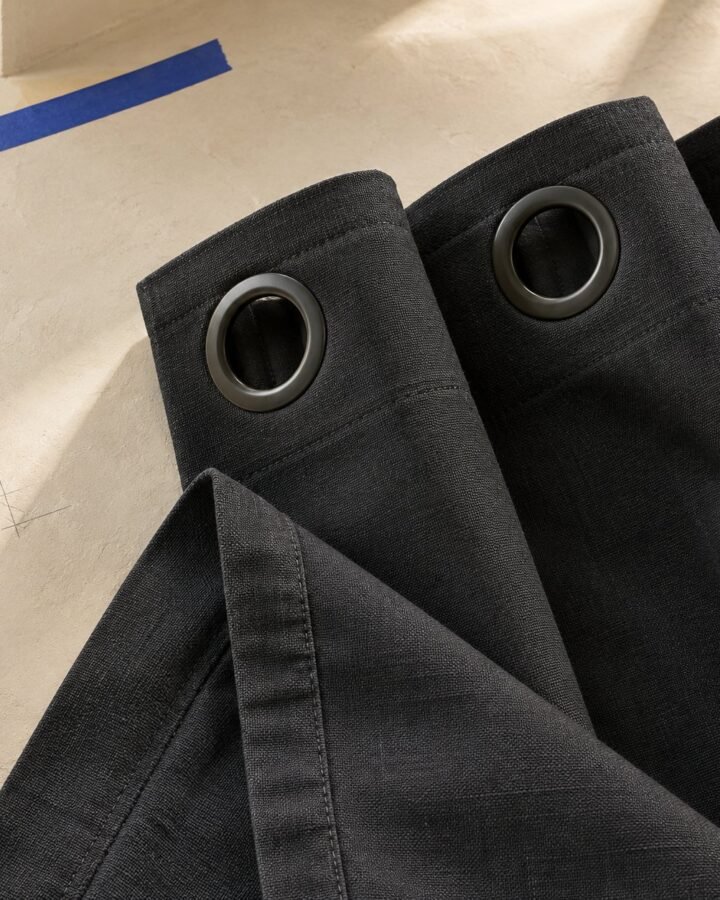 Blackout Curtain Pair · Ink — fabric detail