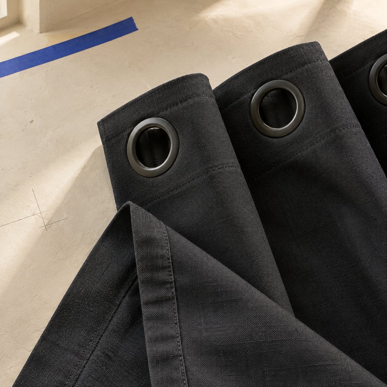 Blackout Curtain Pair · Ink — fabric detail