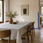Check Cotton Tablecloth — shown in use