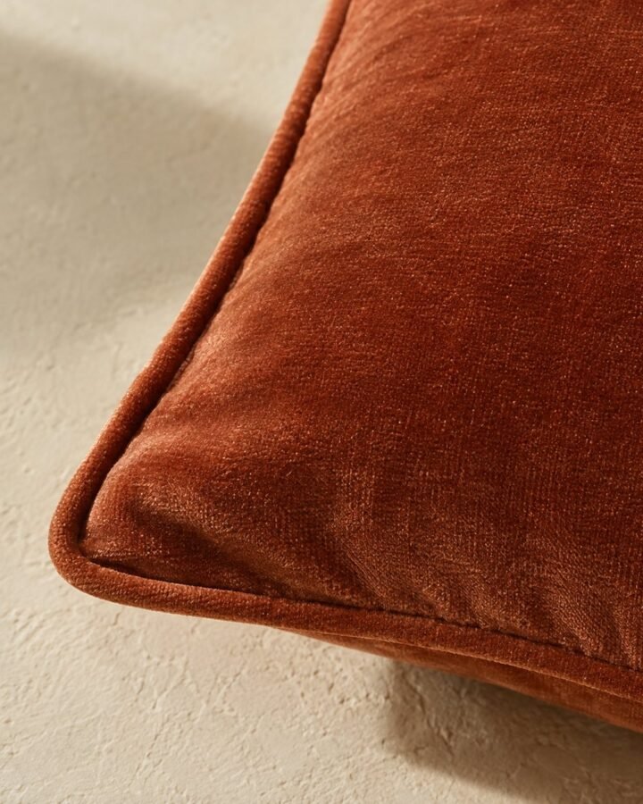 Clay Velvet-Look Lumbar Cover — fabric detail