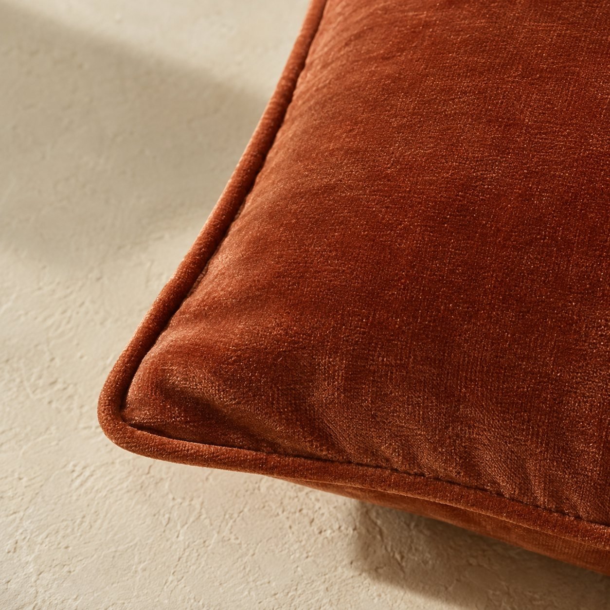 Clay Velvet-Look Lumbar Cover — fabric detail