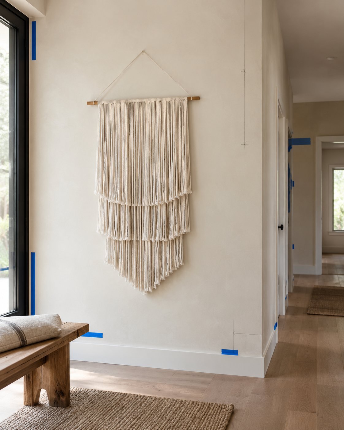 Cotton Fringe Wall Hanging — shown in use