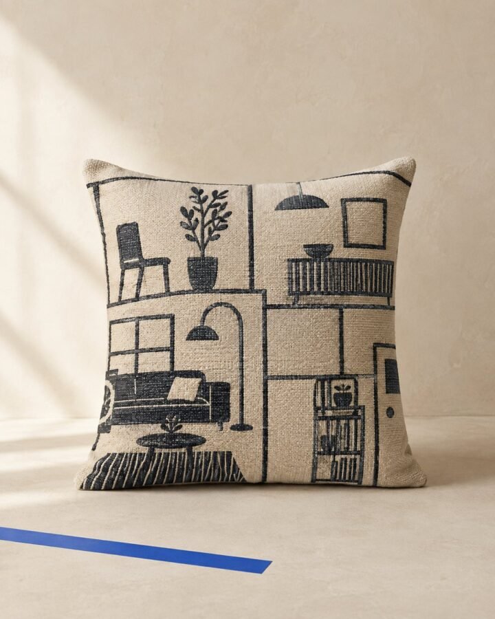 Floor Plan Jacquard Cushion Cover