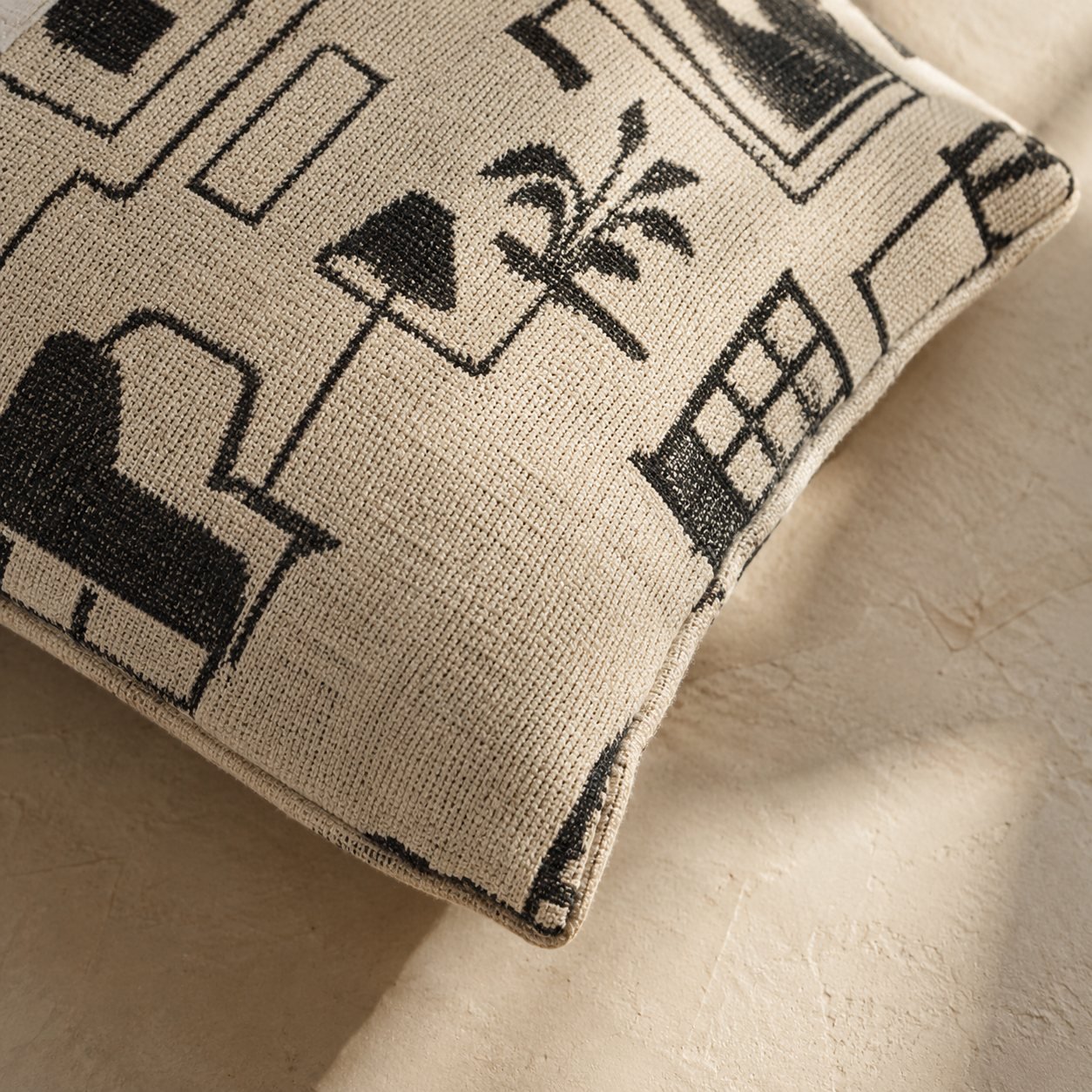 Floor Plan Jacquard Cushion Cover — fabric detail