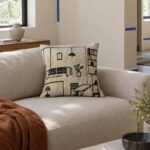 Floor Plan Jacquard Cushion Cover — shown in use