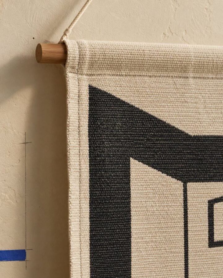 Floor Plan Woven Wall Hanging — fabric detail