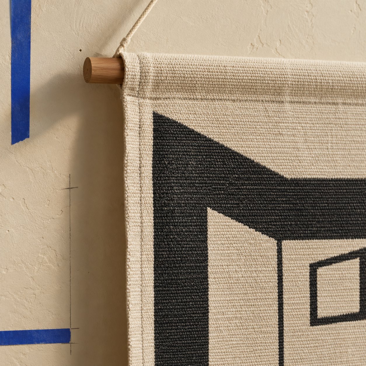 Floor Plan Woven Wall Hanging — fabric detail