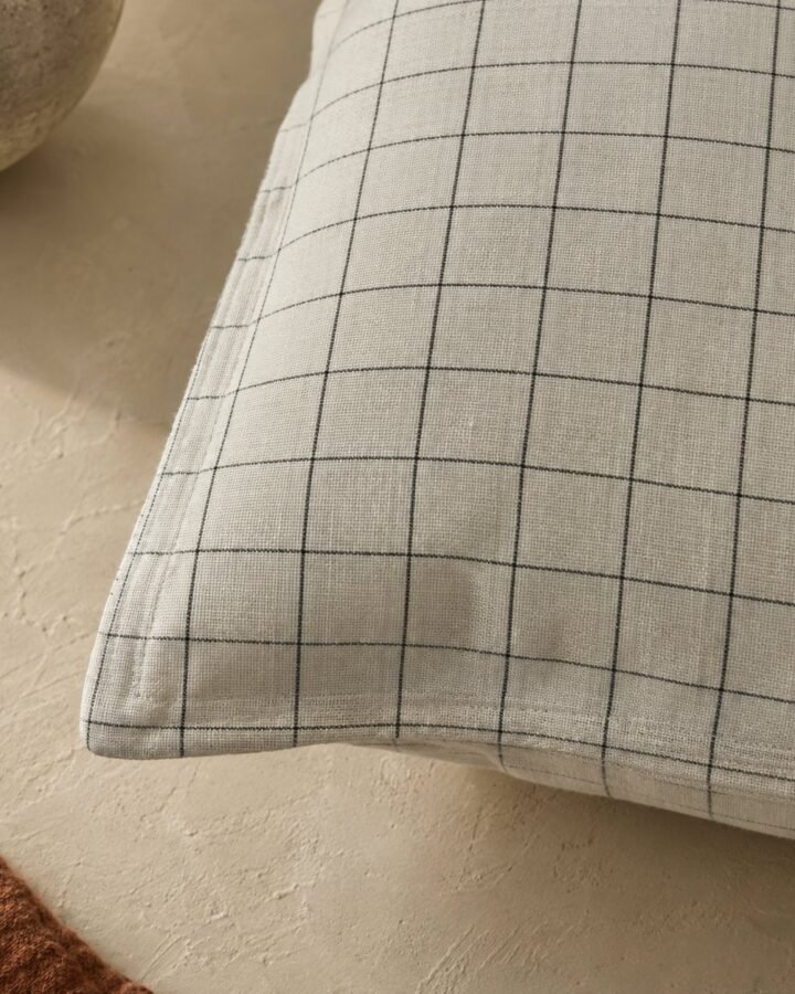 Grid Plan Cushion Cover — fabric detail