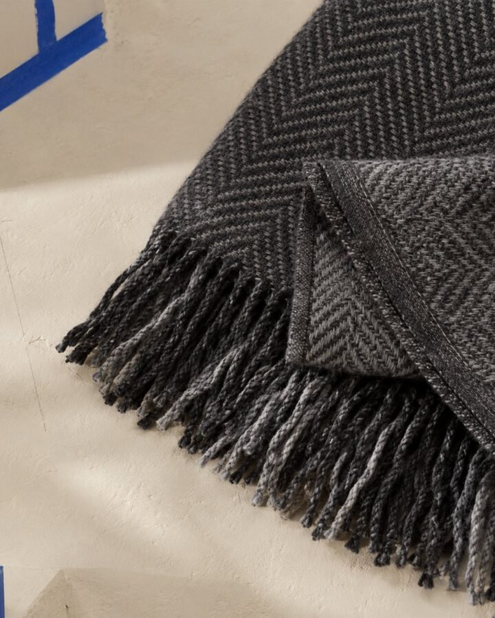 Herringbone Acrylic Throw — fabric detail