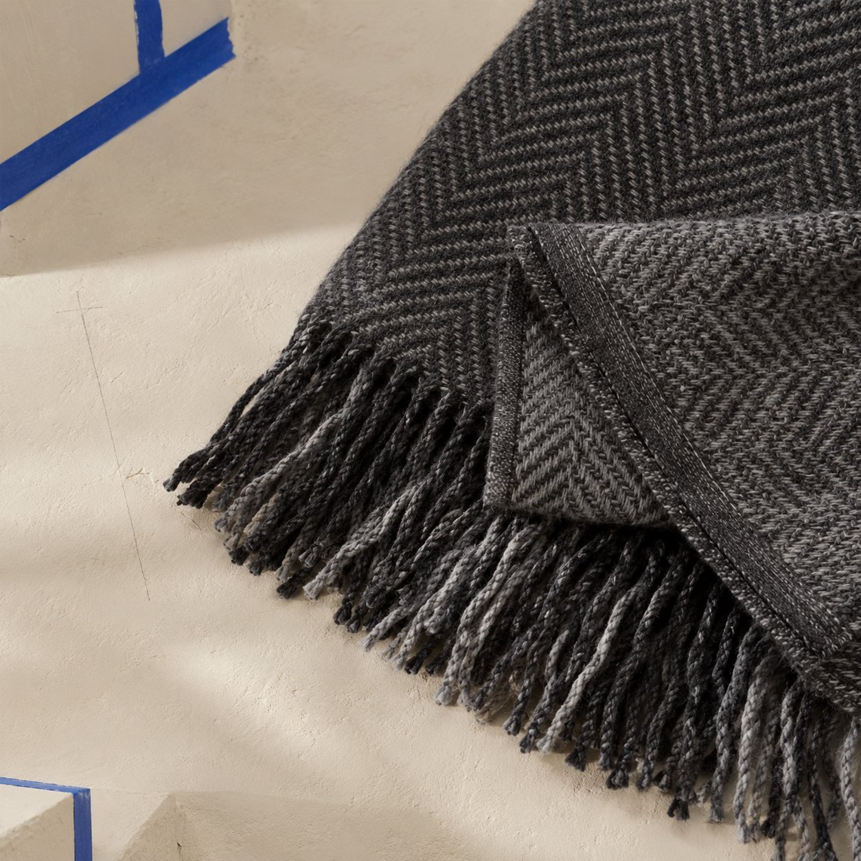 Herringbone Acrylic Throw — fabric detail