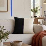 Ink Block Cushion Cover — shown in use