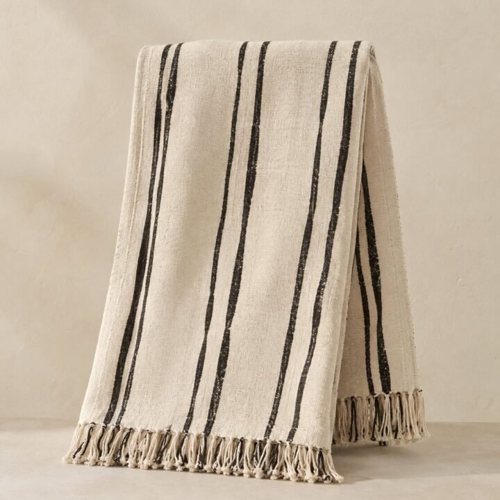 Ink Stripe Cotton-Blend Throw