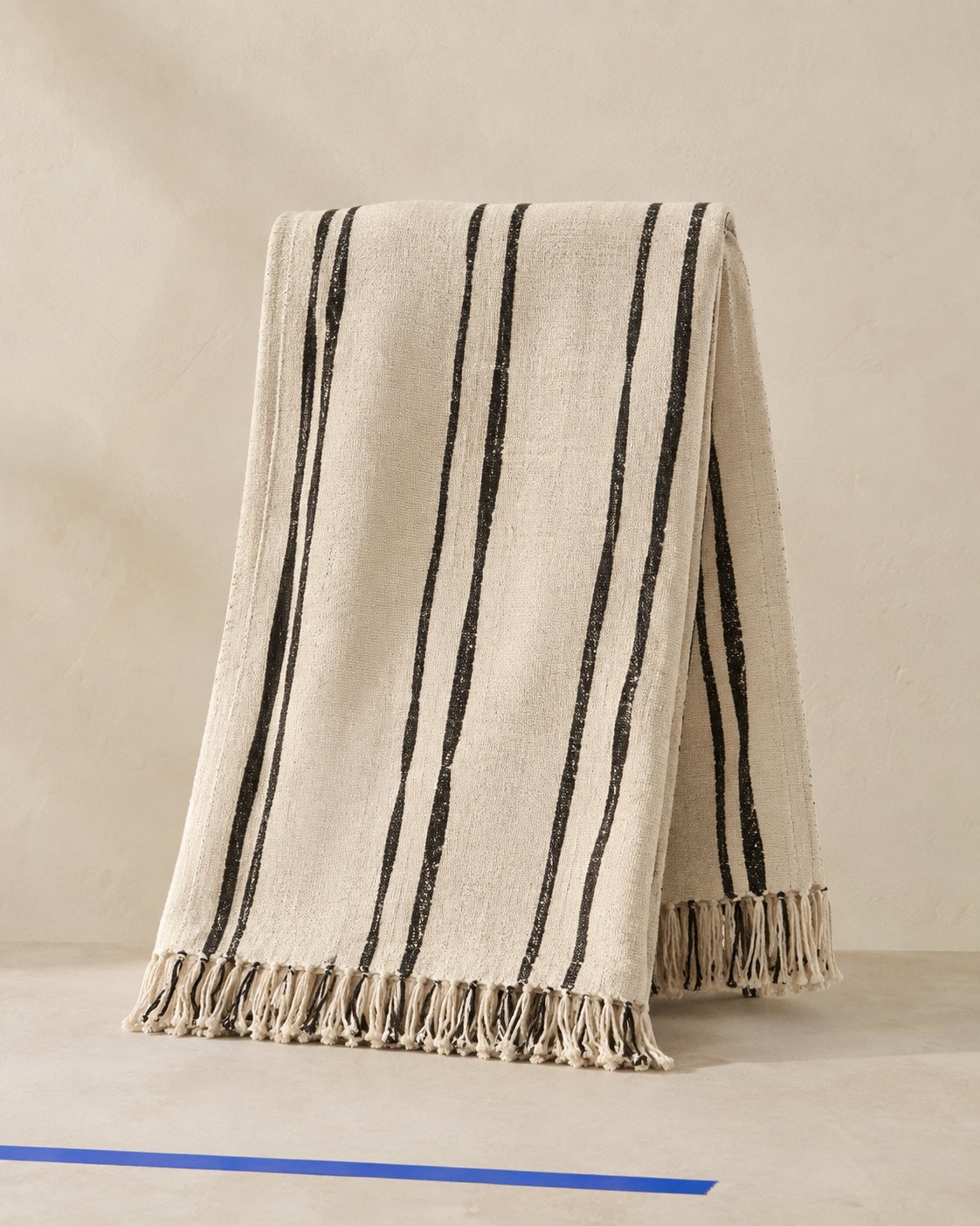 Ink Stripe Cotton-Blend Throw