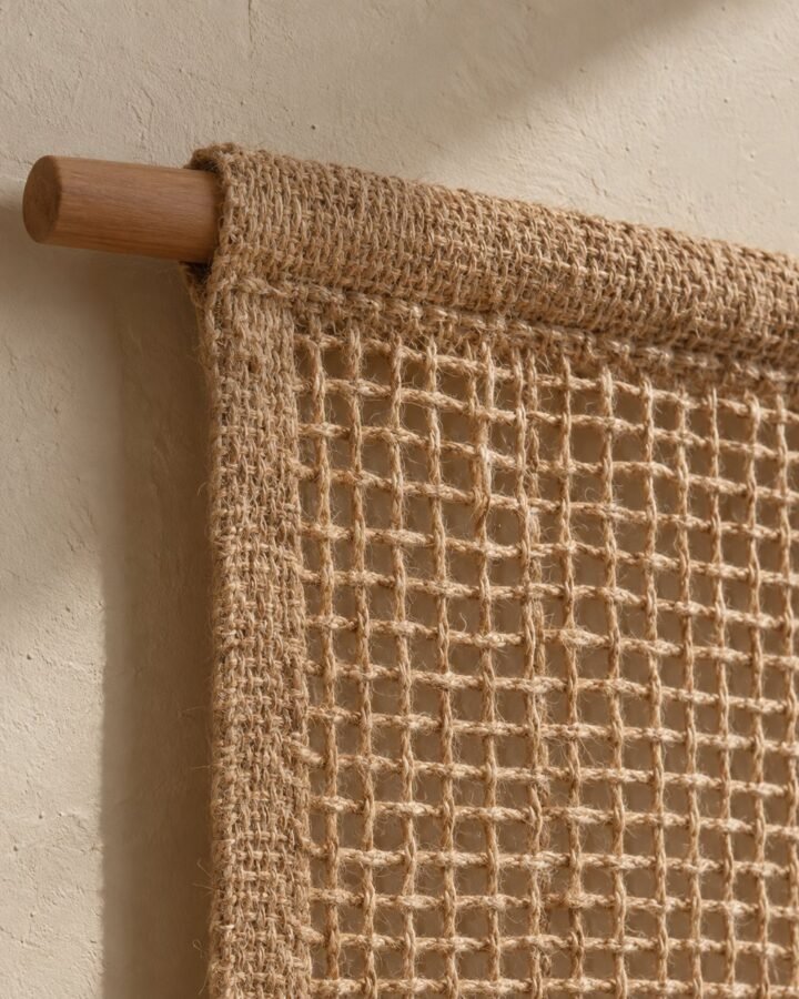 Jute Grid Wall Hanging — fabric detail