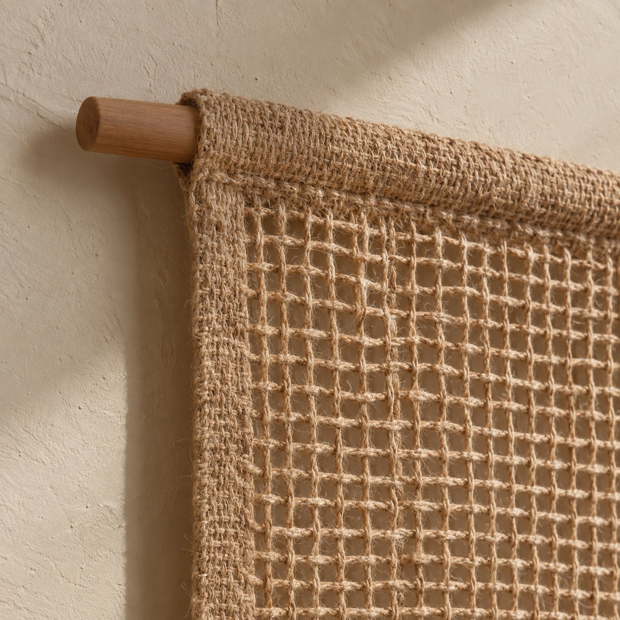 Jute Grid Wall Hanging — fabric detail
