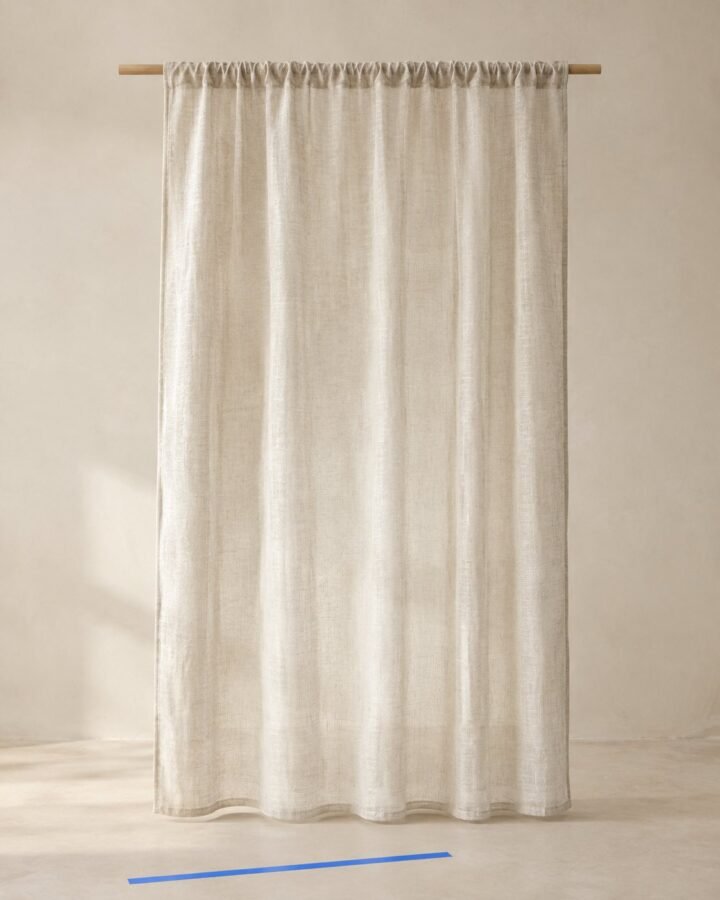 Linen-Blend Sheer Panel