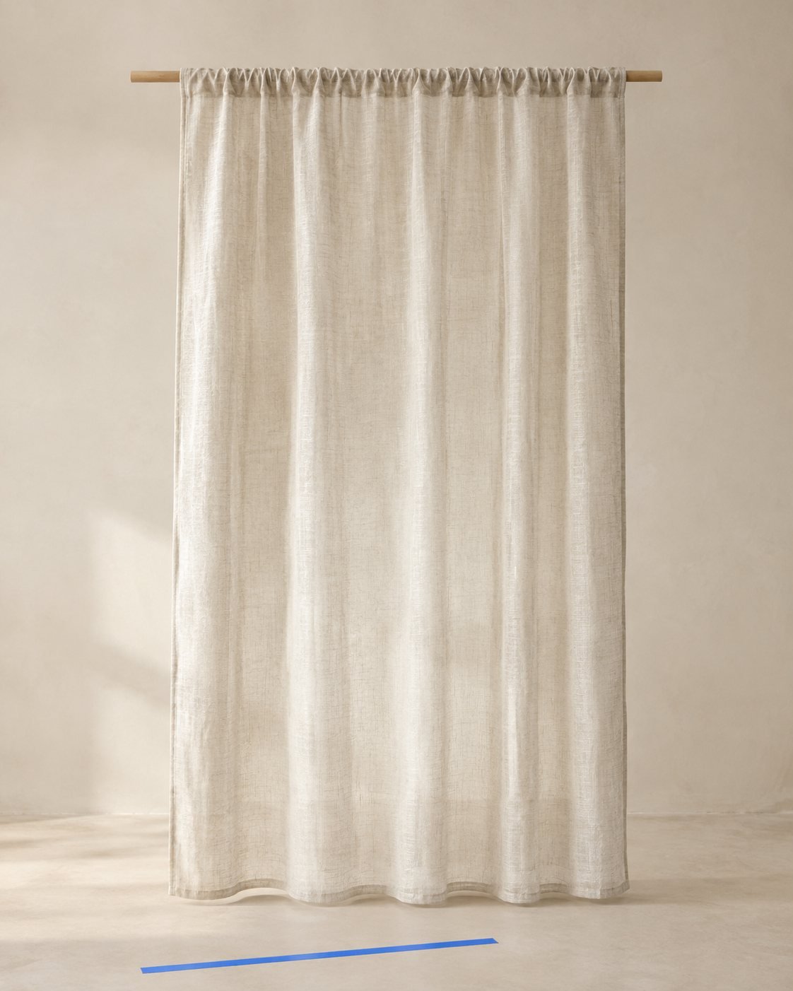 Linen-Blend Sheer Panel