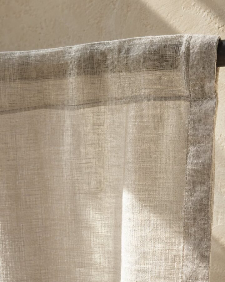 Linen-Blend Sheer Panel — fabric detail