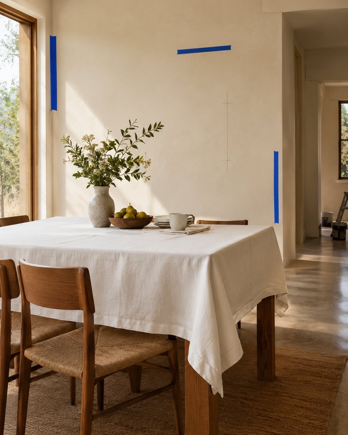 Long Table Cotton Tablecloth — shown in use