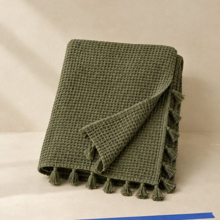 Moss Waffle Throw