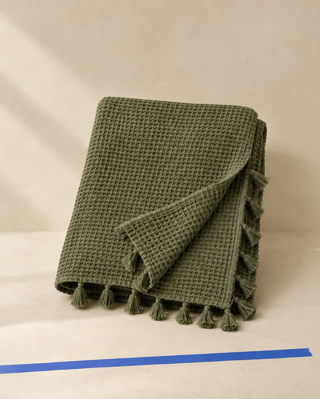 Moss Waffle Throw