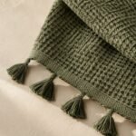 Moss Waffle Throw — fabric detail