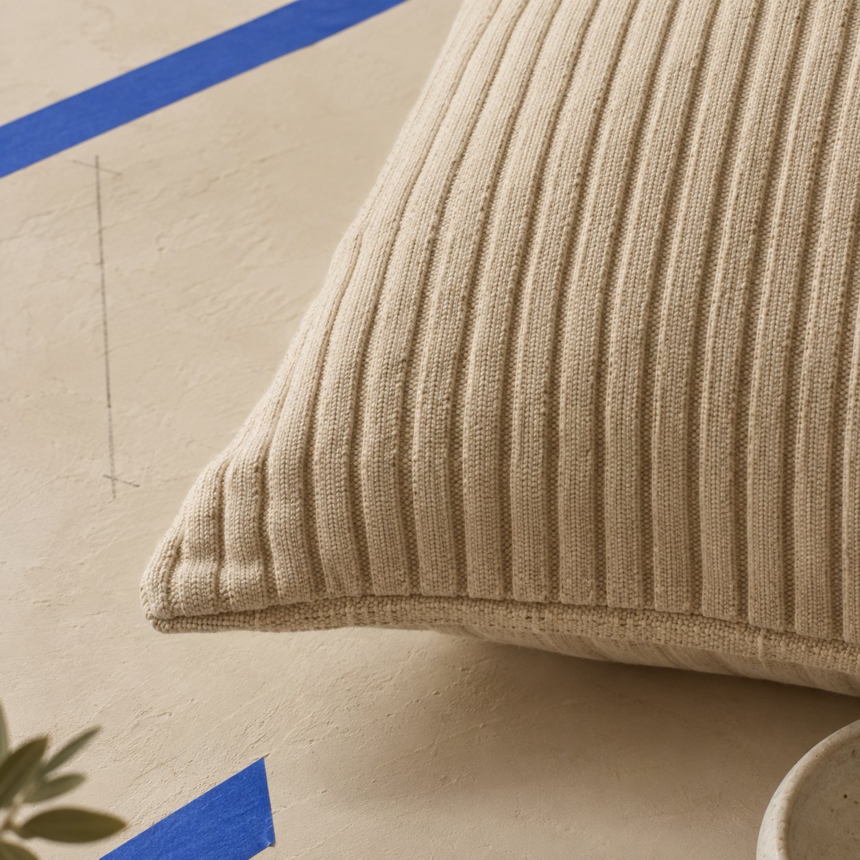 Plaster Rib Cushion Cover — fabric detail