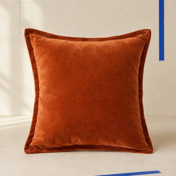 Rust Velvet-Look Cushion Cover