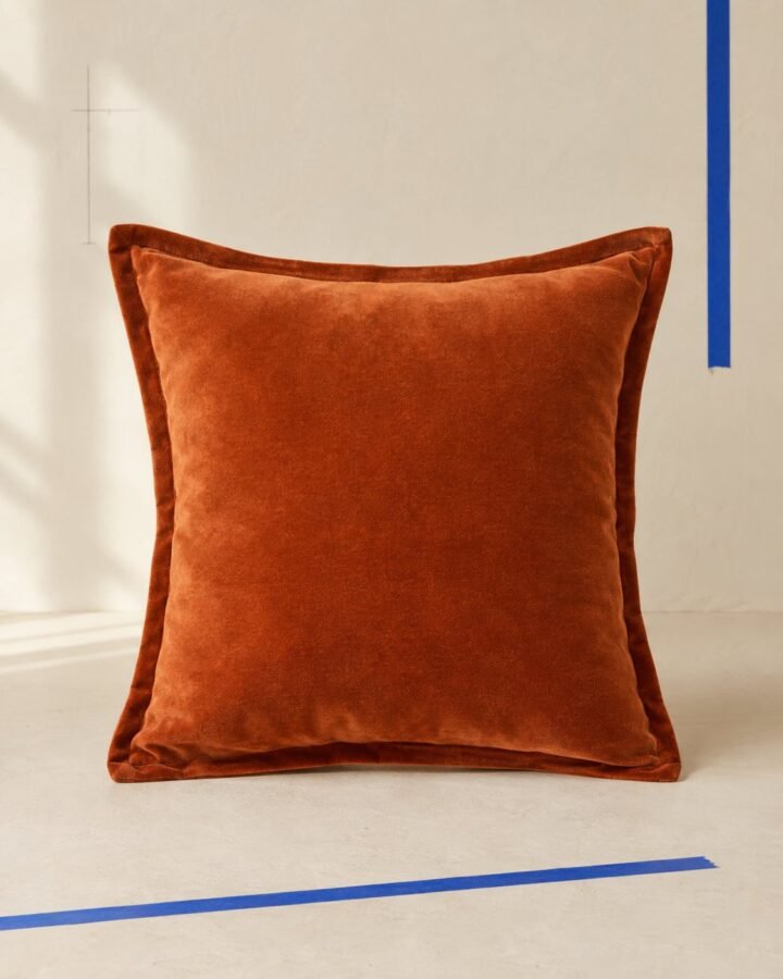 Rust Velvet-Look Cushion Cover