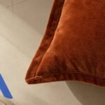 Rust Velvet-Look Cushion Cover — fabric detail