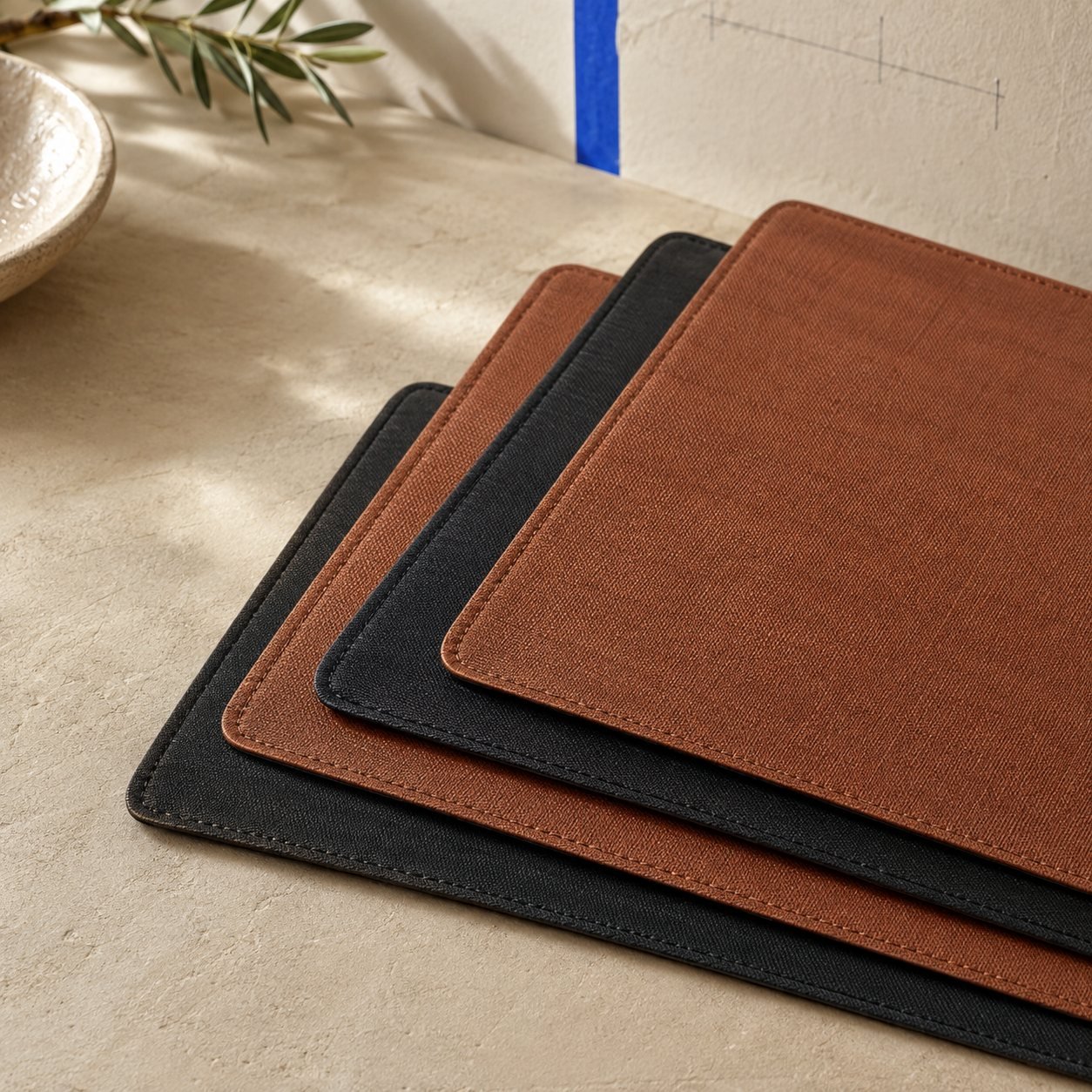 Set of 4 Coated Placemats — fabric detail