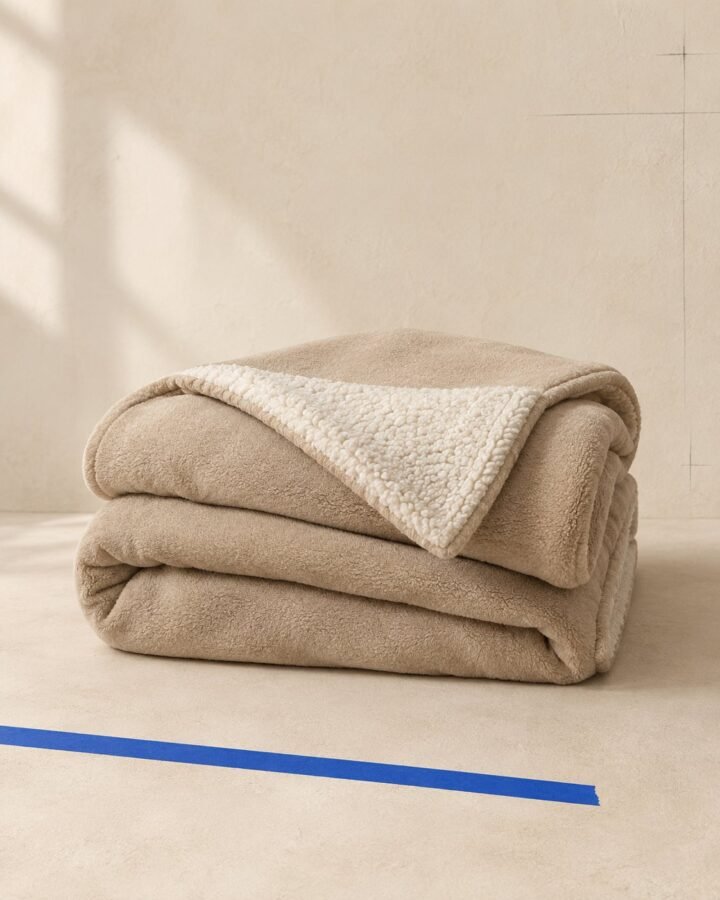 Sherpa-Back Fleece Throw