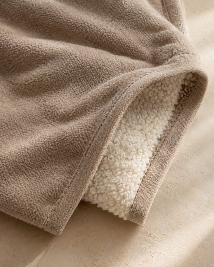 Sherpa-Back Fleece Throw — fabric detail