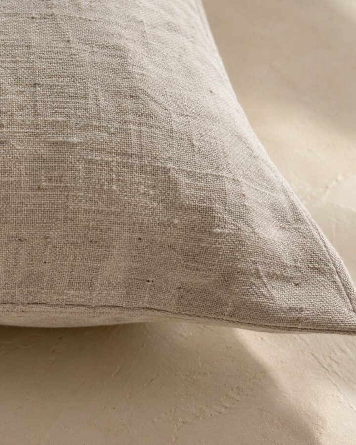 Slub Linen-Blend Cushion Cover — fabric detail