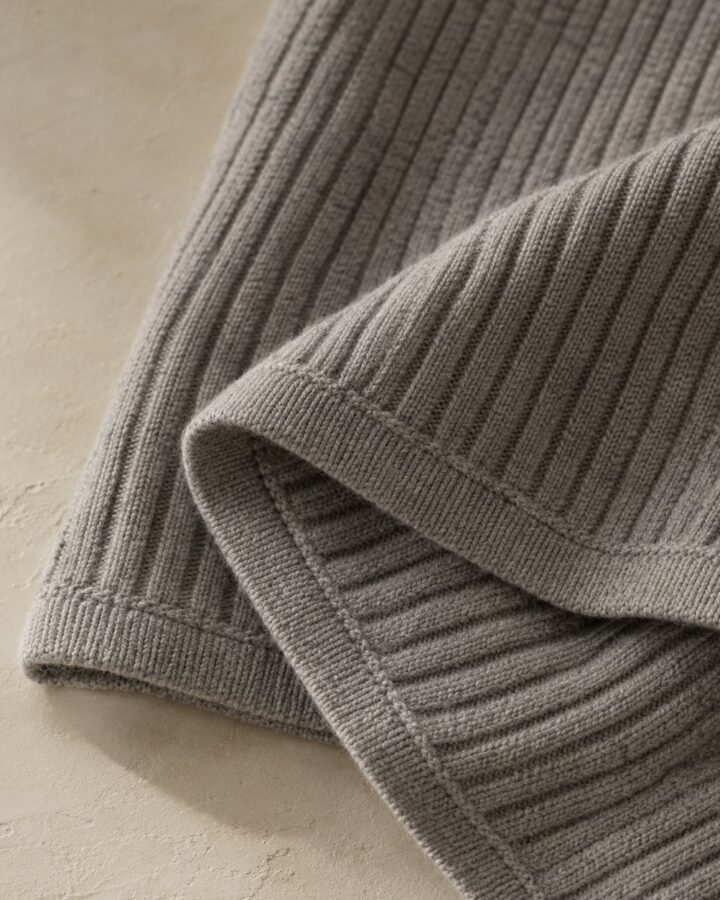 Soft Rib Knit Blanket — fabric detail