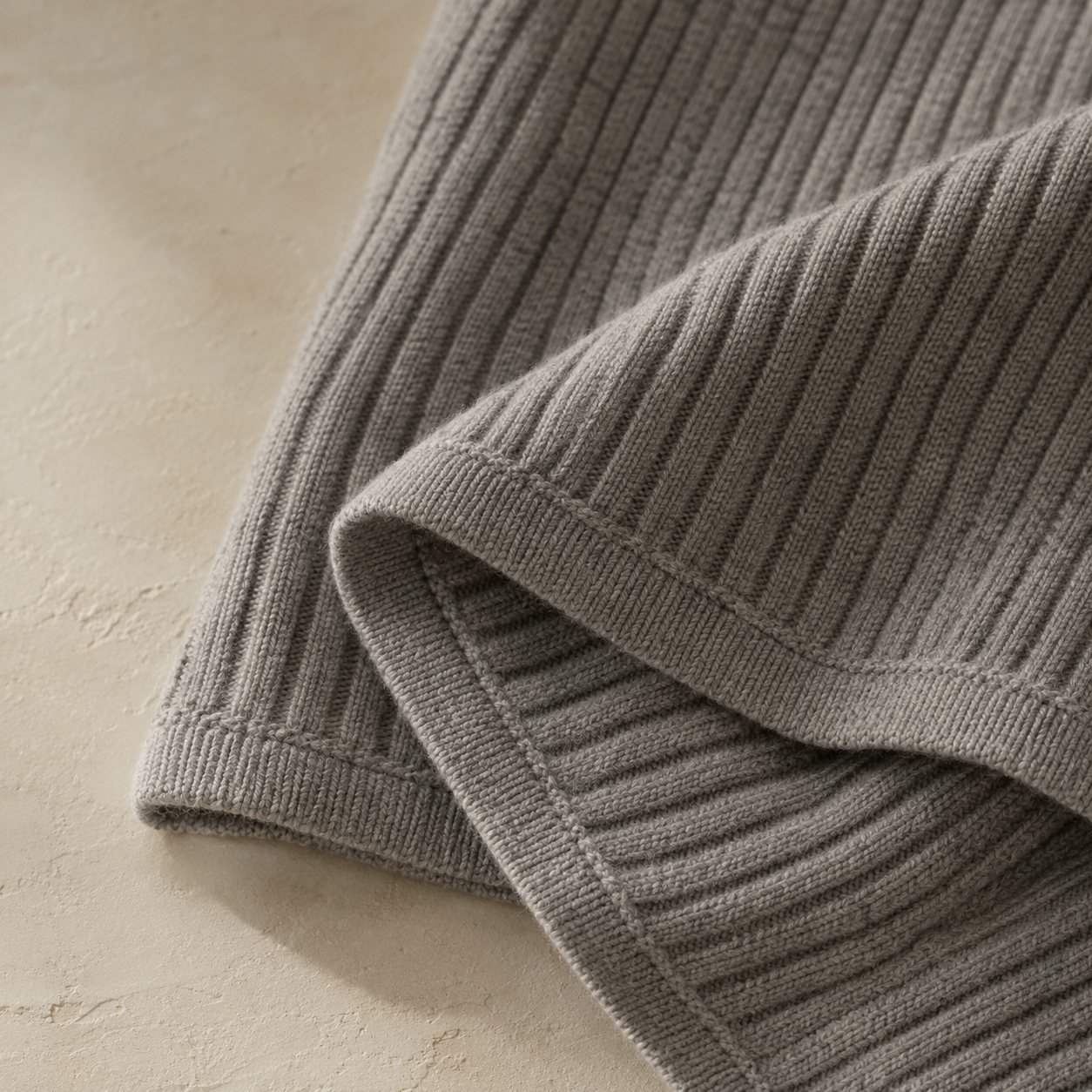 Soft Rib Knit Blanket — fabric detail