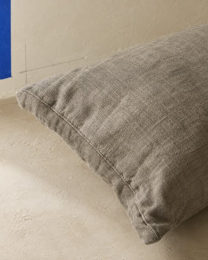 Stone Wash Linen-Blend Lumbar — fabric detail
