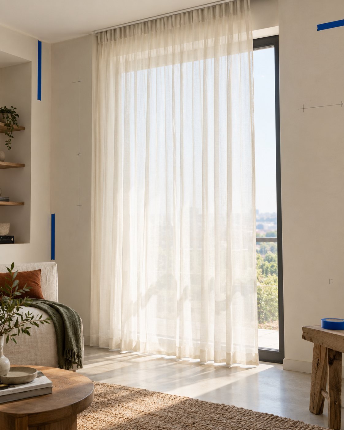Tall Window Voile Panel — shown in use