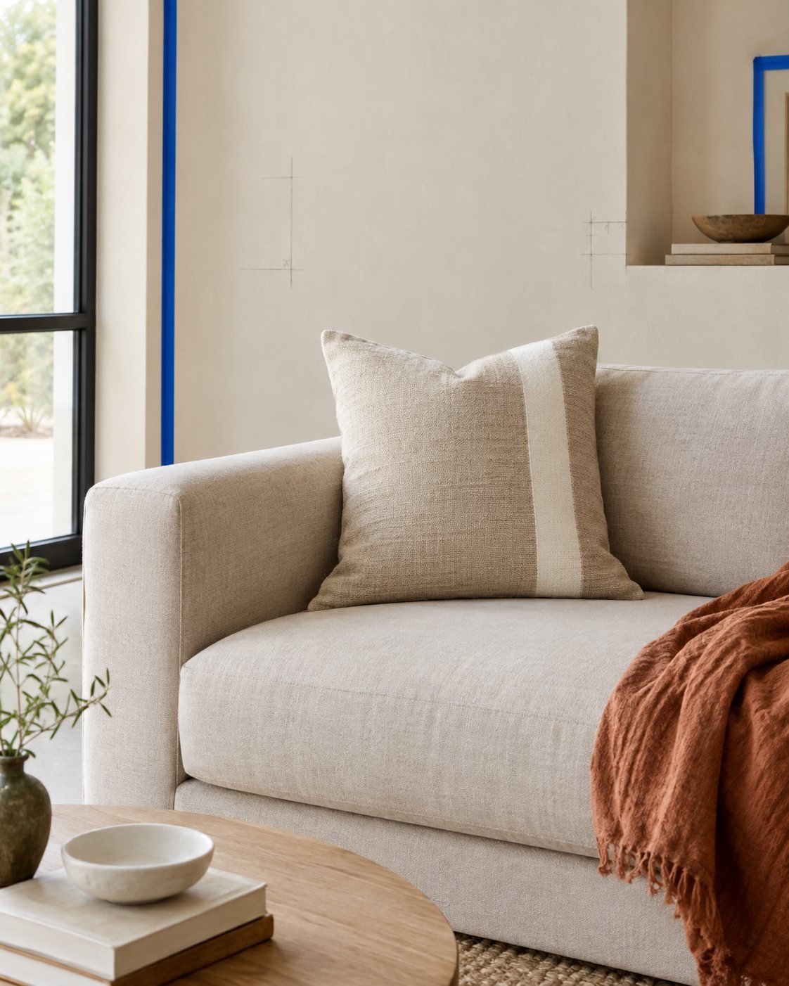 Threshold Square Cushion Cover — shown in use