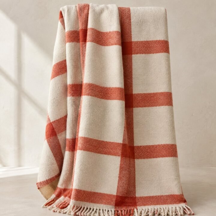 Vermilion Check Throw