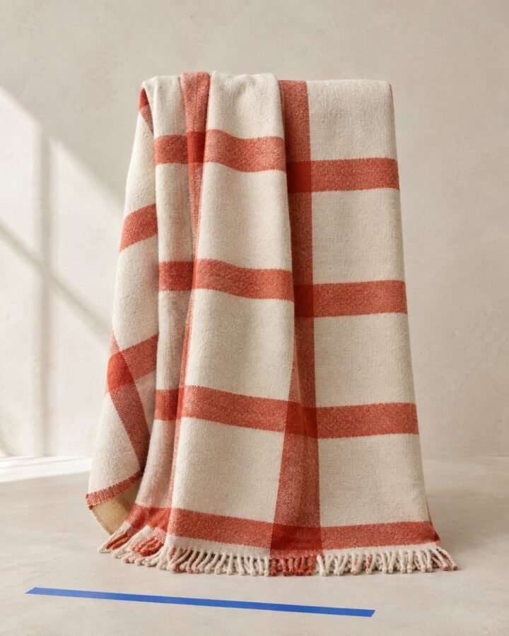 Vermilion Check Throw