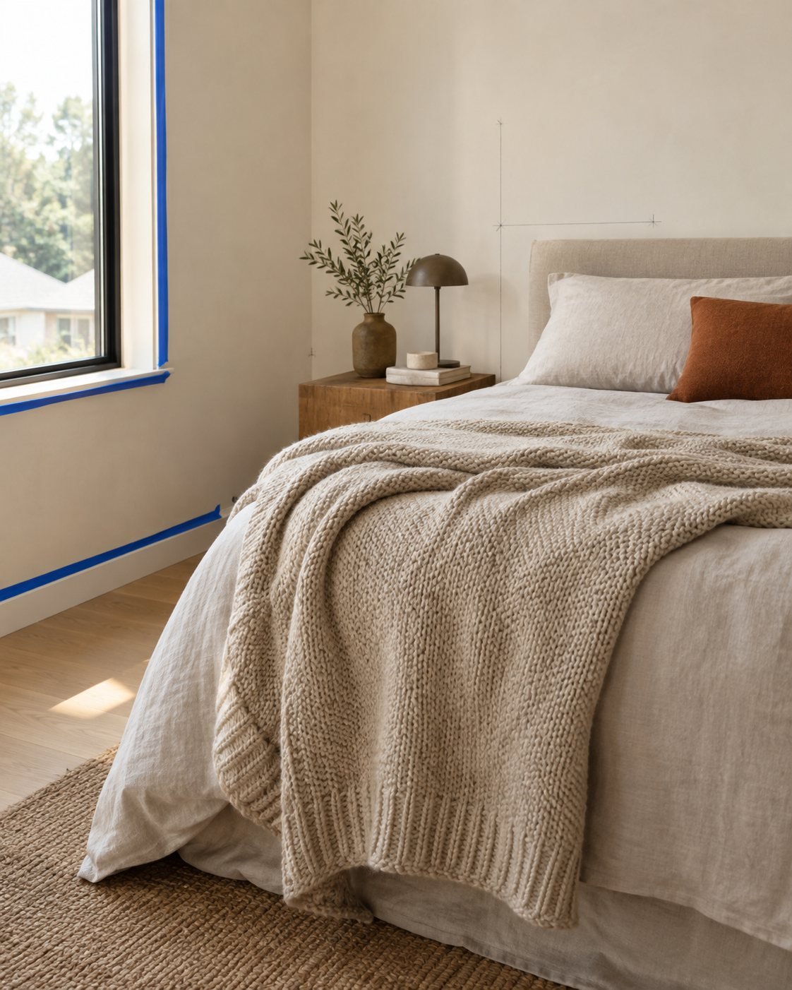 Walk-Through Knit Throw — shown in use