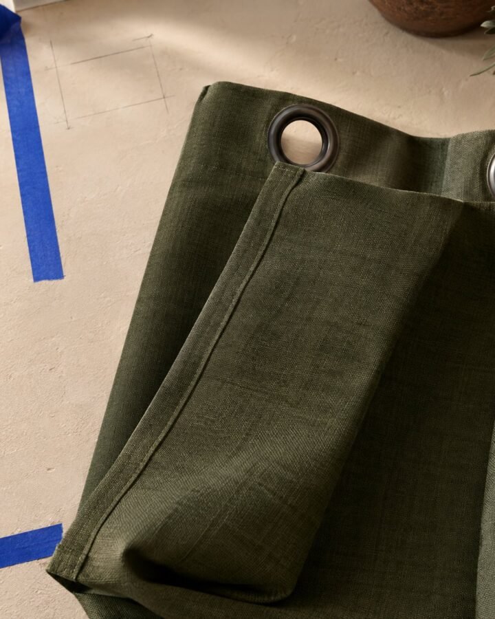 Wide Blackout Curtain · Moss — fabric detail