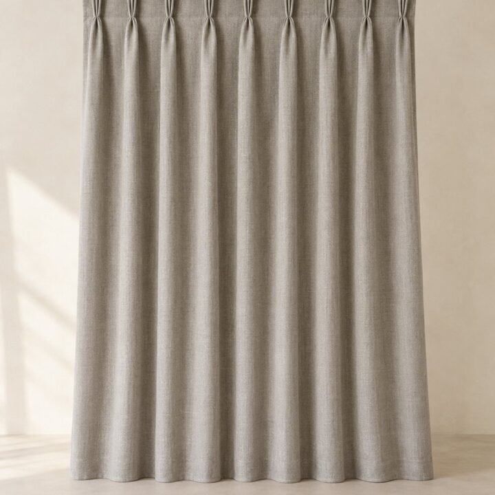 Wide Linen-Blend Curtain