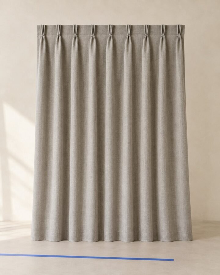 Wide Linen-Blend Curtain