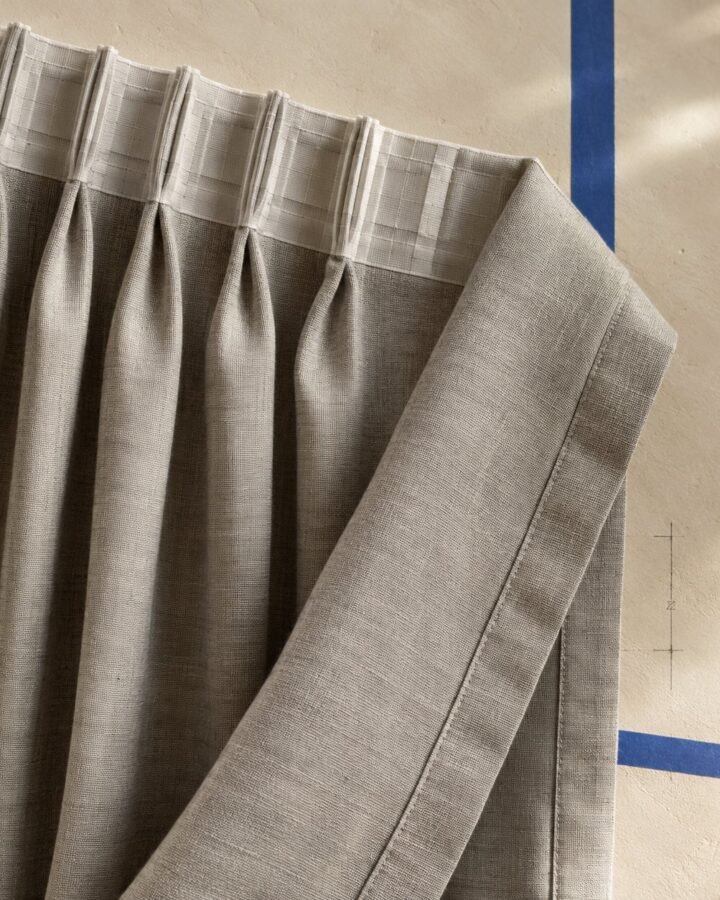 Wide Linen-Blend Curtain — fabric detail