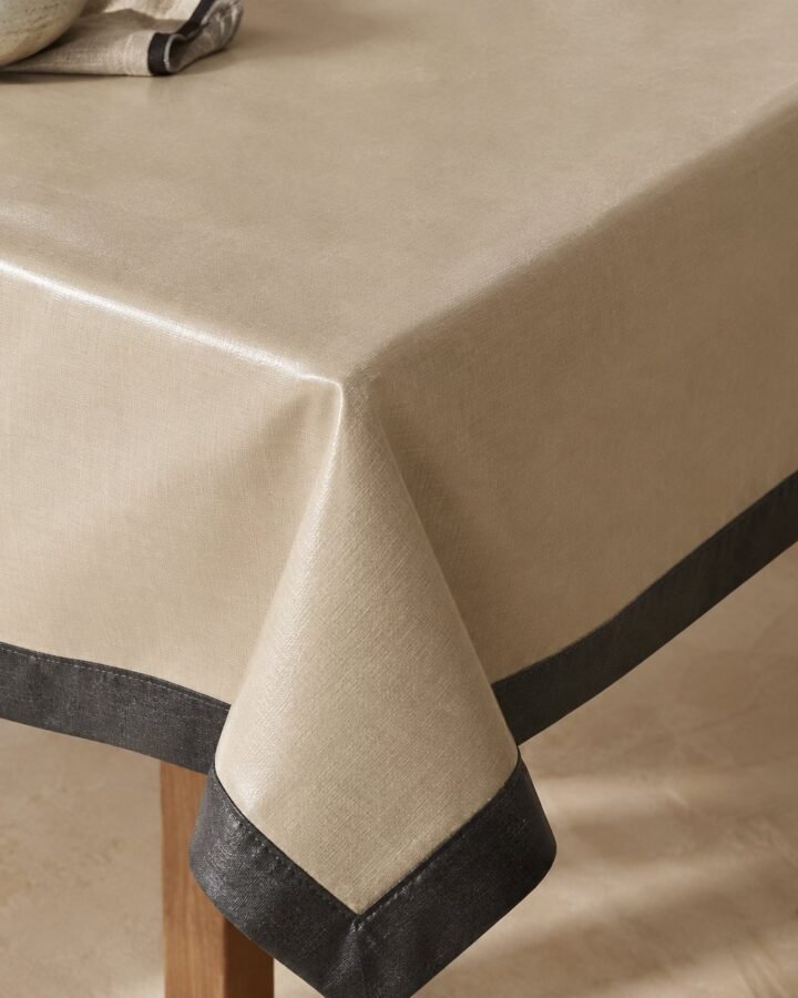 Wipe-Clean Coated Tablecloth — fabric detail